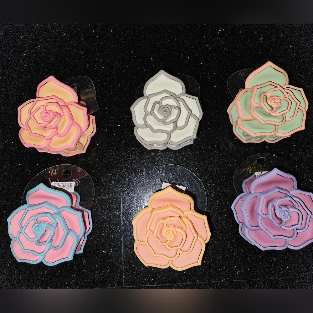 Elegant Camelia's Floral Hair Claw Clips Multicolor's Pick 1 💐💐💐